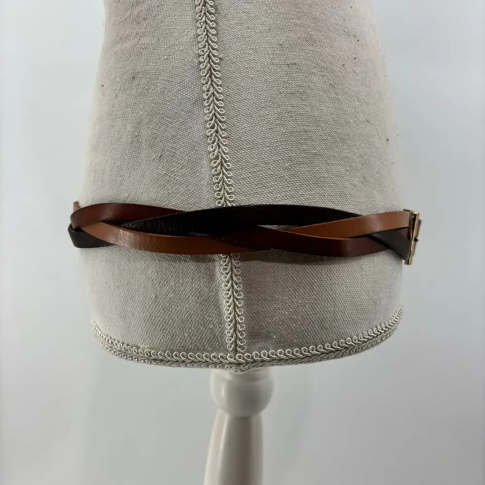 Women's Belt Size M/L Multi Shades Brawn Fashion Braided Boho